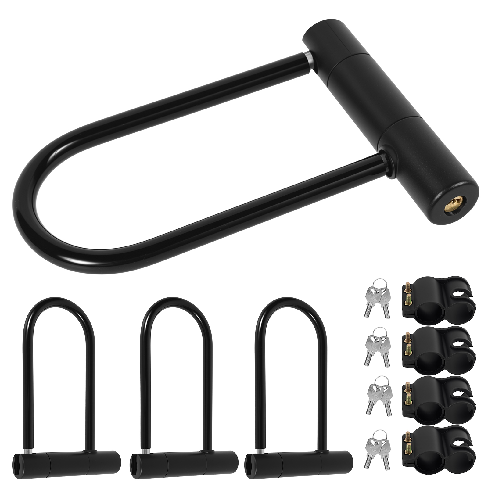 U Lock Heavy Duty - 1/2/4Pcs Bike Lock with Key Standard