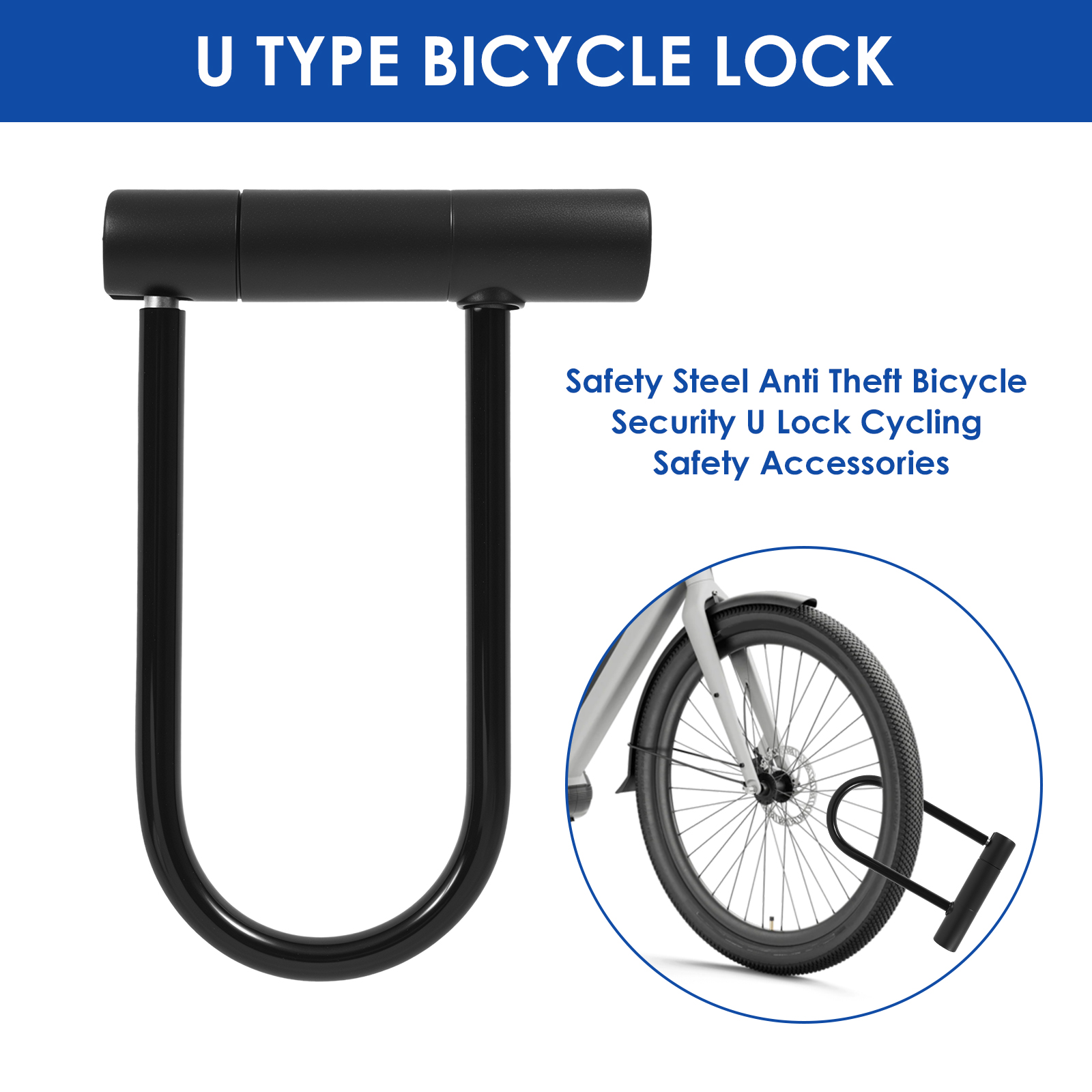 1/2/4Pcs Bike Lock with Key St - U Lock Heavy Duty 评论和价格