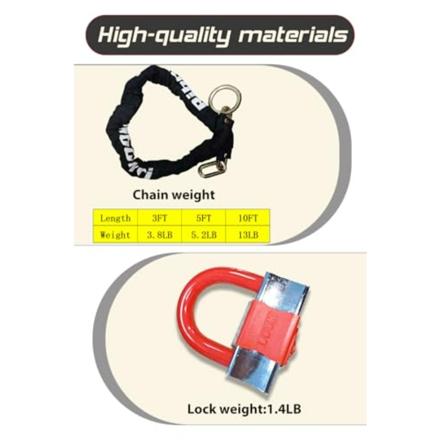 Heavy Duty Motorcycle Chain Lo - U Lock Heavy Duty 评论和价格