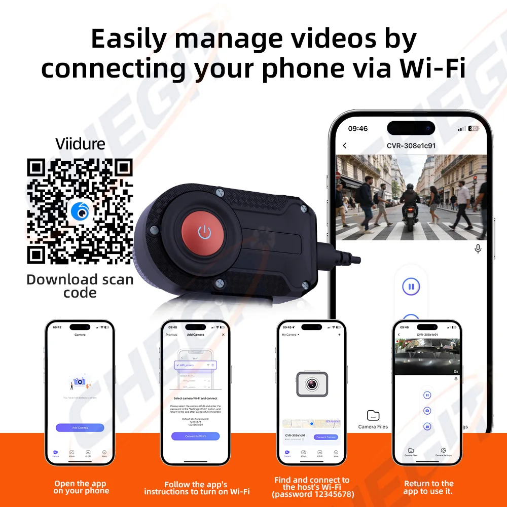 New 2K HD Motorcycle DVR WiFi  - Cycling Loop 评论和价格
