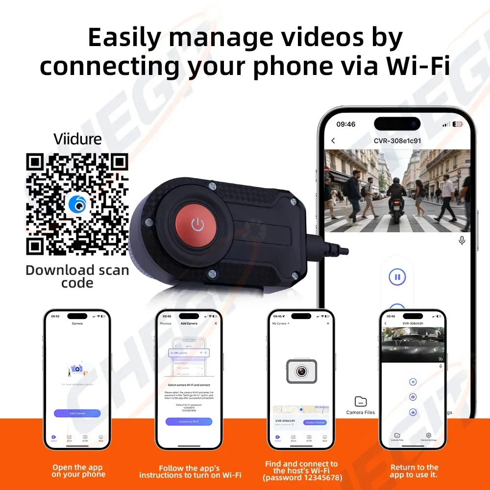 Motorcycle DVR 2K HD WiFi With - Cycling Loop 评论和价格