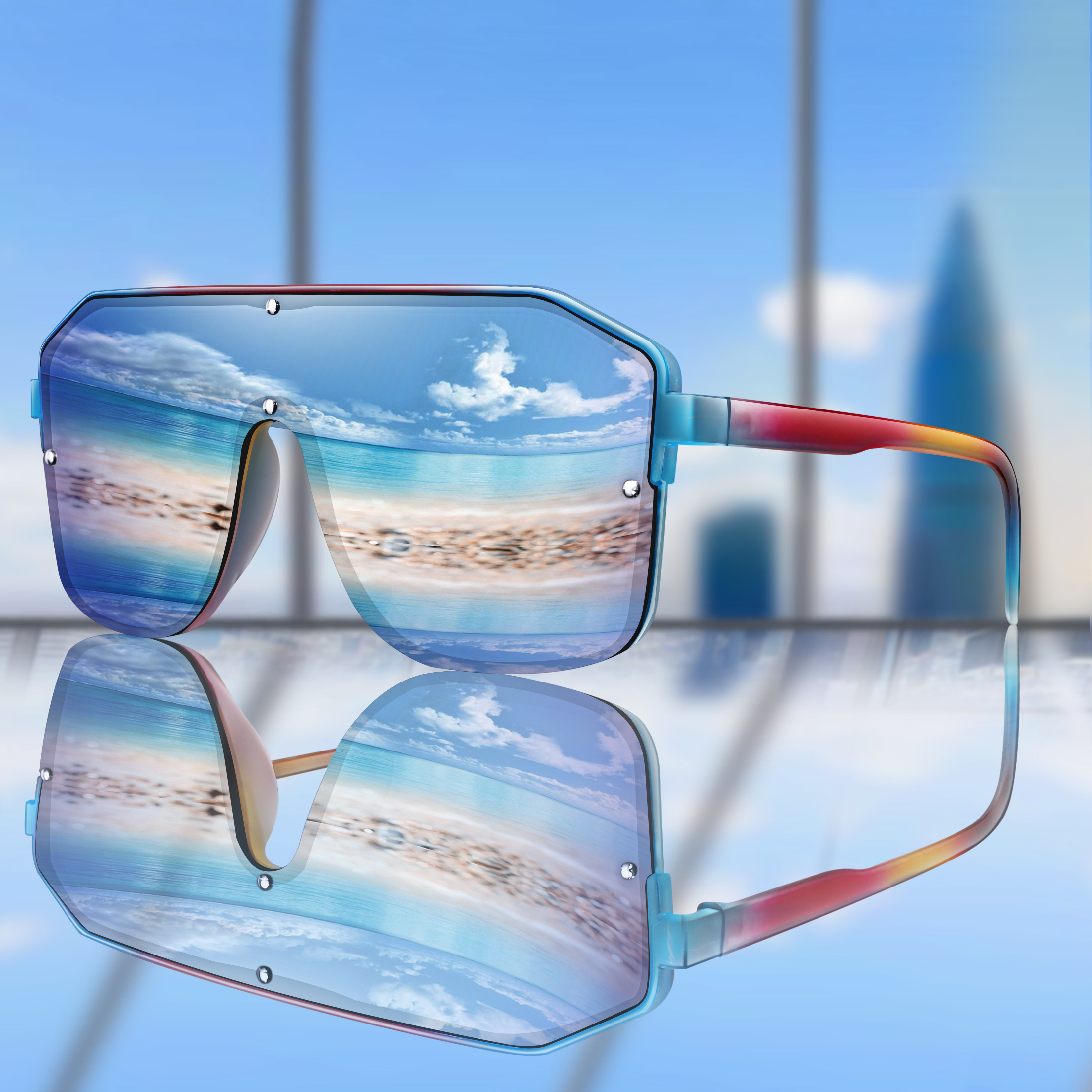 New Brand Square Big Frame Sun - Cycling Zones 评论和价格