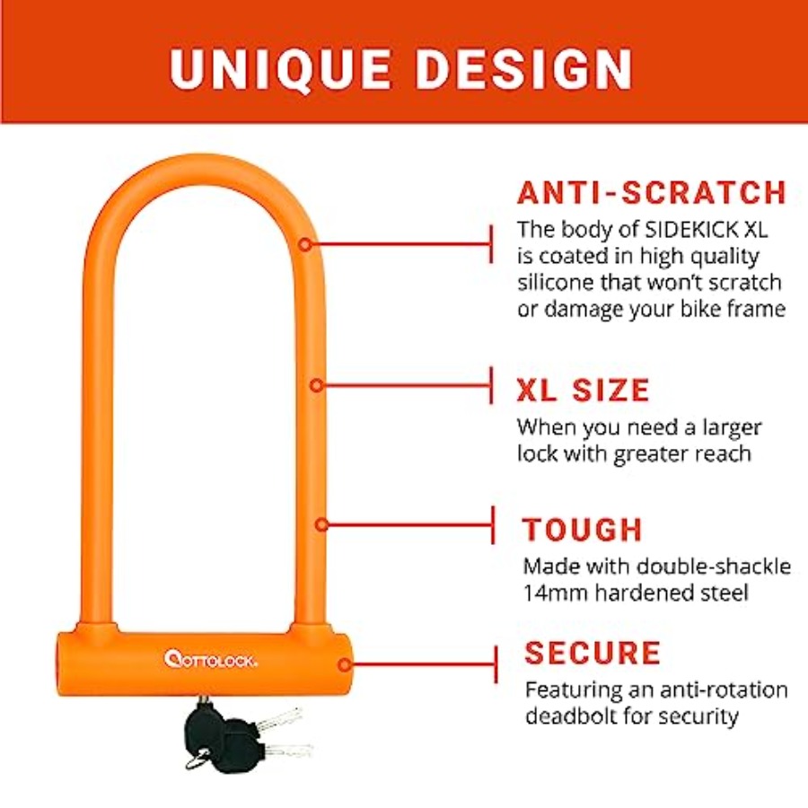 OTTOLOCK Sidekick XL Full-Size - U Lock Heavy Duty 评论和价格