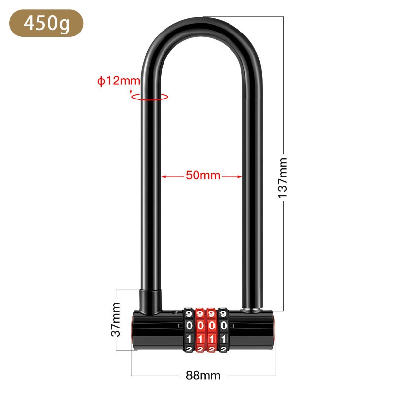 Extended U-shaped Anti-theft C - U Lock Heavy Duty 评论和价格