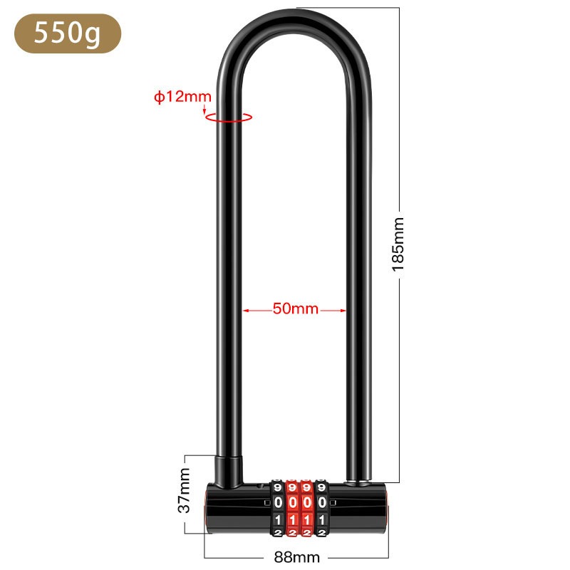 Extended U-shaped Anti-theft C - U Lock Heavy Duty 评论和价格